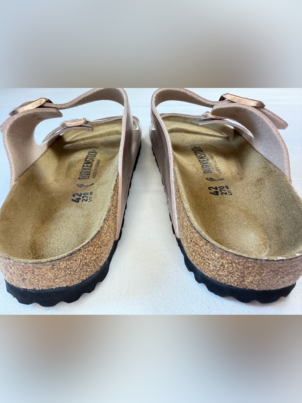 Birkenstock Arizona Rose Gold Sandal Size 42 EU / Women’s US 11 Narrow NWOB - Picture 5 of 8